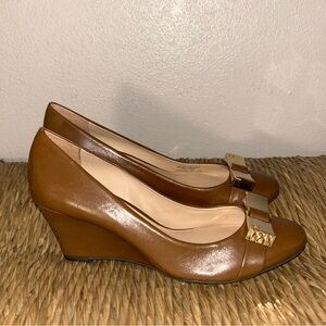 ANTONIO MELANI Brown Heeled Boots with Gold Accents Nwob